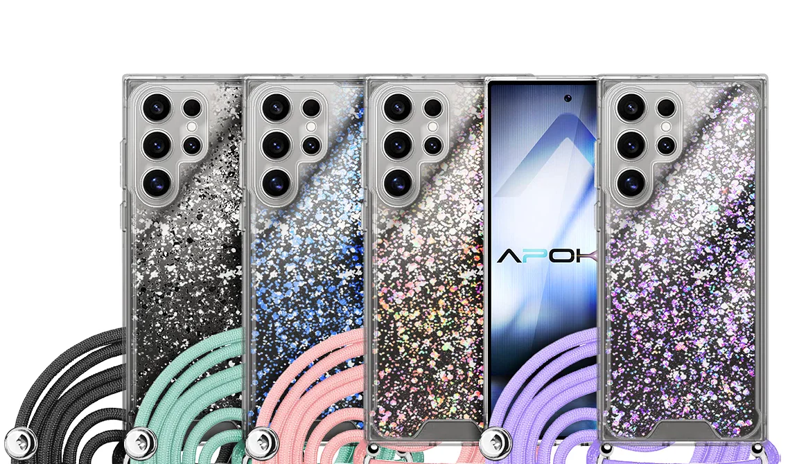 Estojo de Gel Apokin Transparente com Cordão para Samsung Galaxy S22 Ultra - Imagem 1