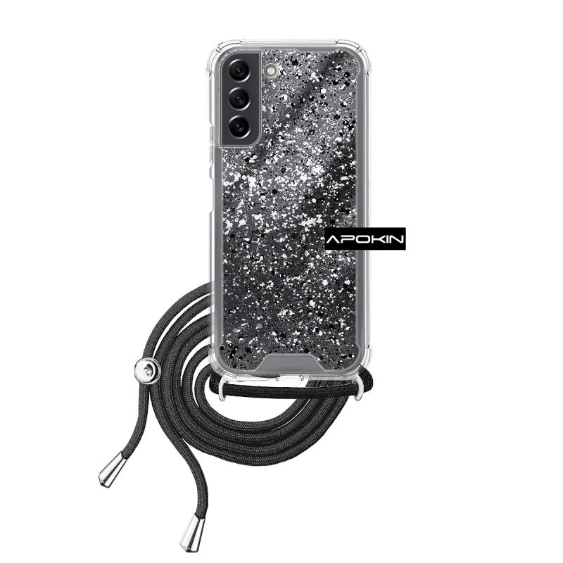 Capa Apokin para Samsung Galaxy S21 FE Gel Transparente com Cordão Rosa - Imagem 5