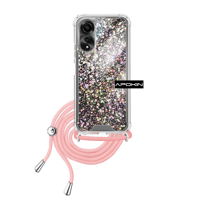 Capa em Gel Apokin para Oppo A78 4G Transparente com Cordão Variedade de cores - Imagem 3