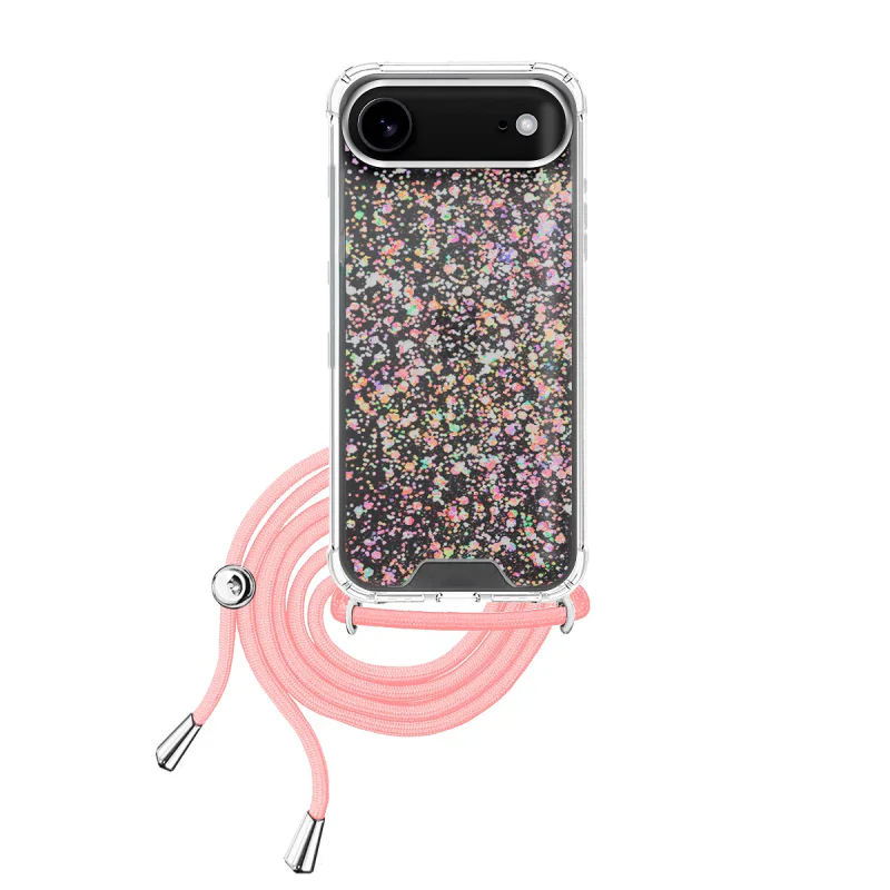 Capa de Gel Apokin para iPhone 17 Air Transparente com Cordão Preto - Imagem 3
