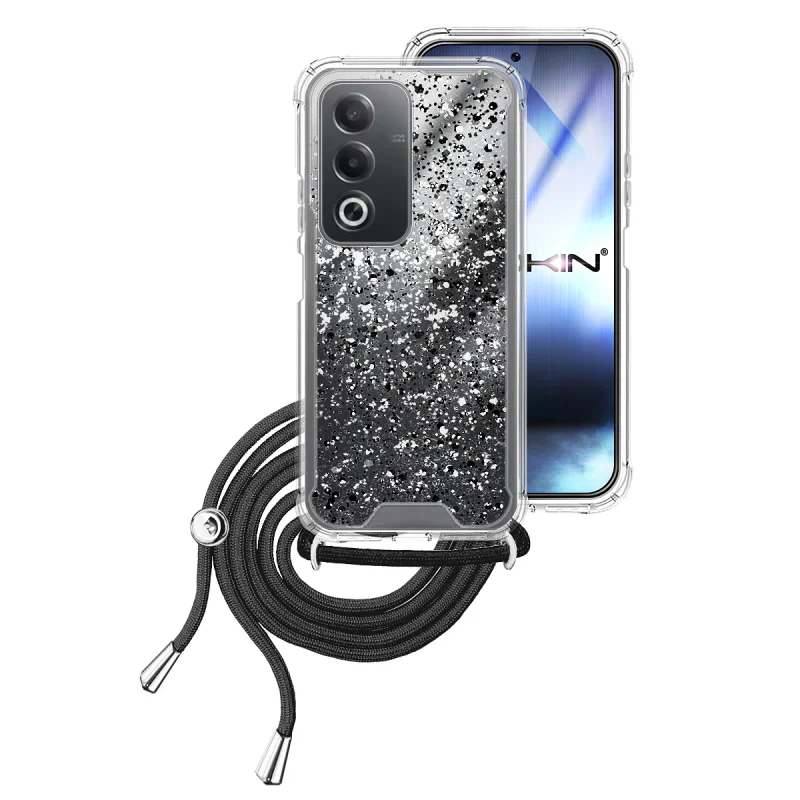 Capa de Gel Apokin para Oppo A80 Transparente com Cordão Rosa - Imagem 5
