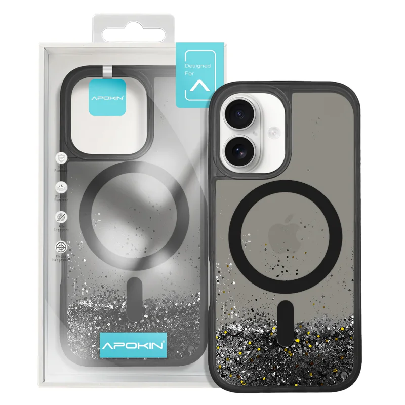 Capa Apokin para Apple iPhone 16 com Purpurina e MagSafe Variedade de cores - Imagem 5