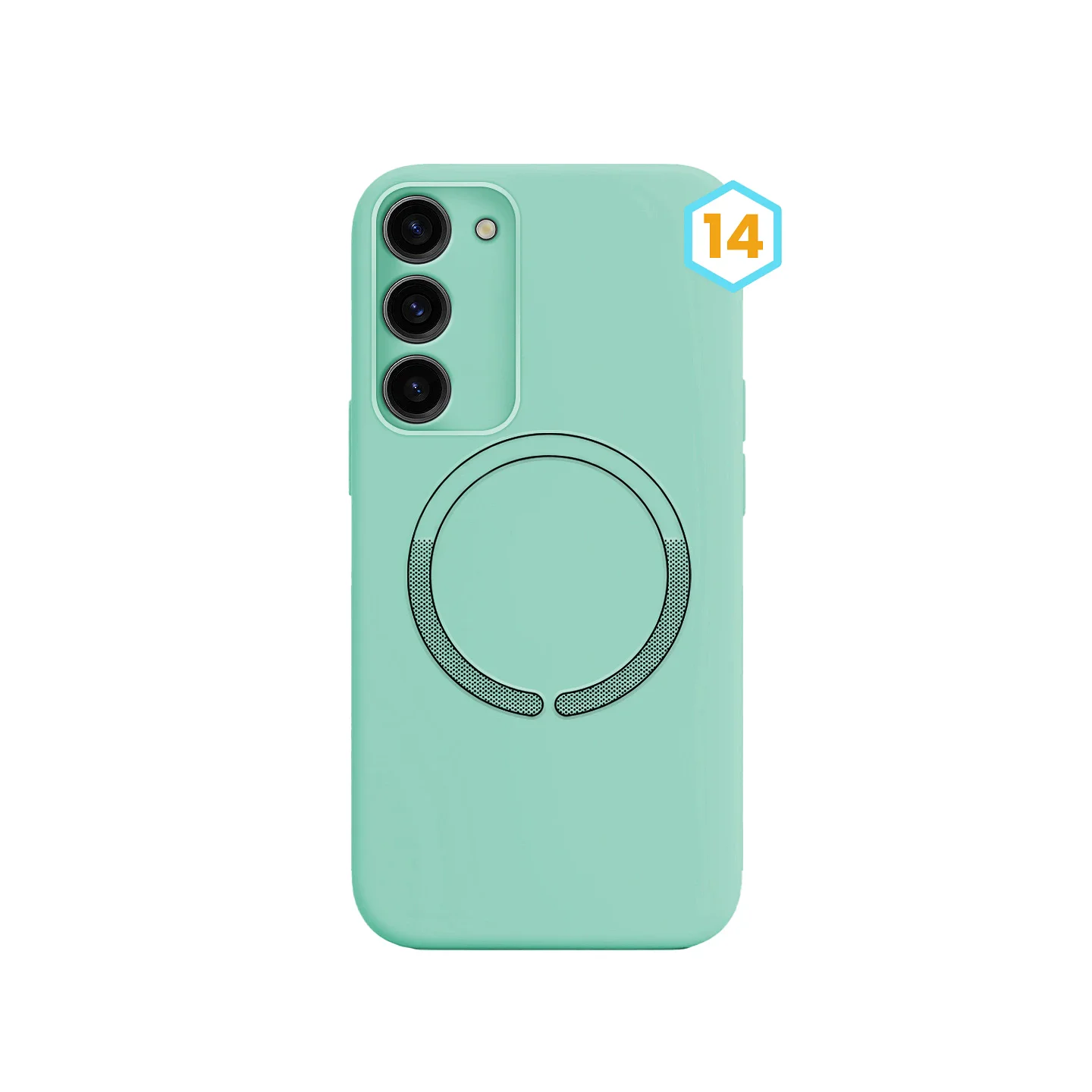 Estojo de Silicone Líquido Apokin com MagSafe para Samsung Galaxy S23 Plus Verde-menta - Imagem 1