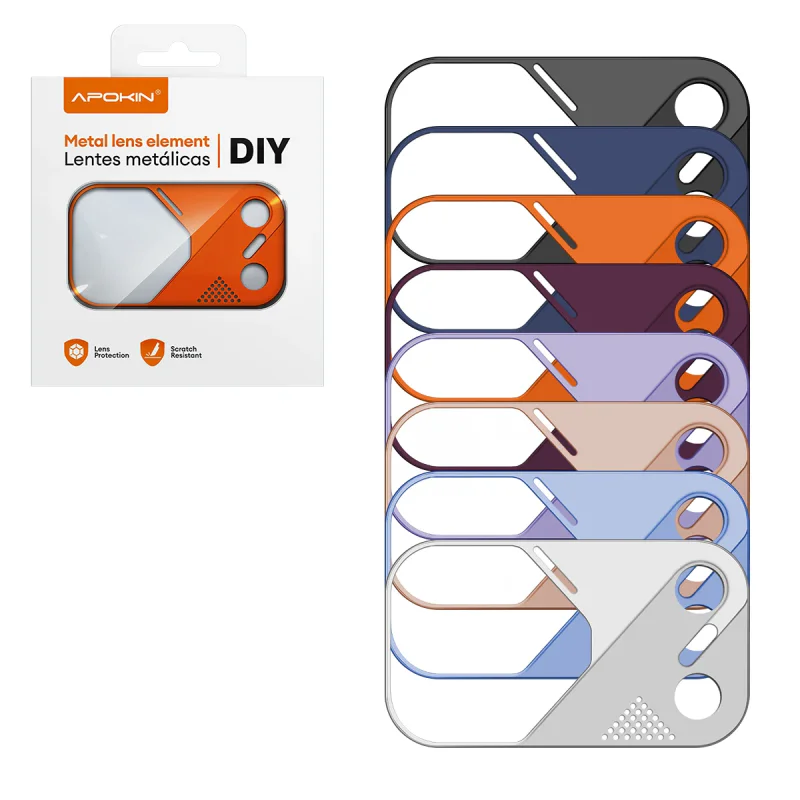 Protetor de Lente Apokin para iPhone 17 Pro / 18 Pro Metálico Laranja