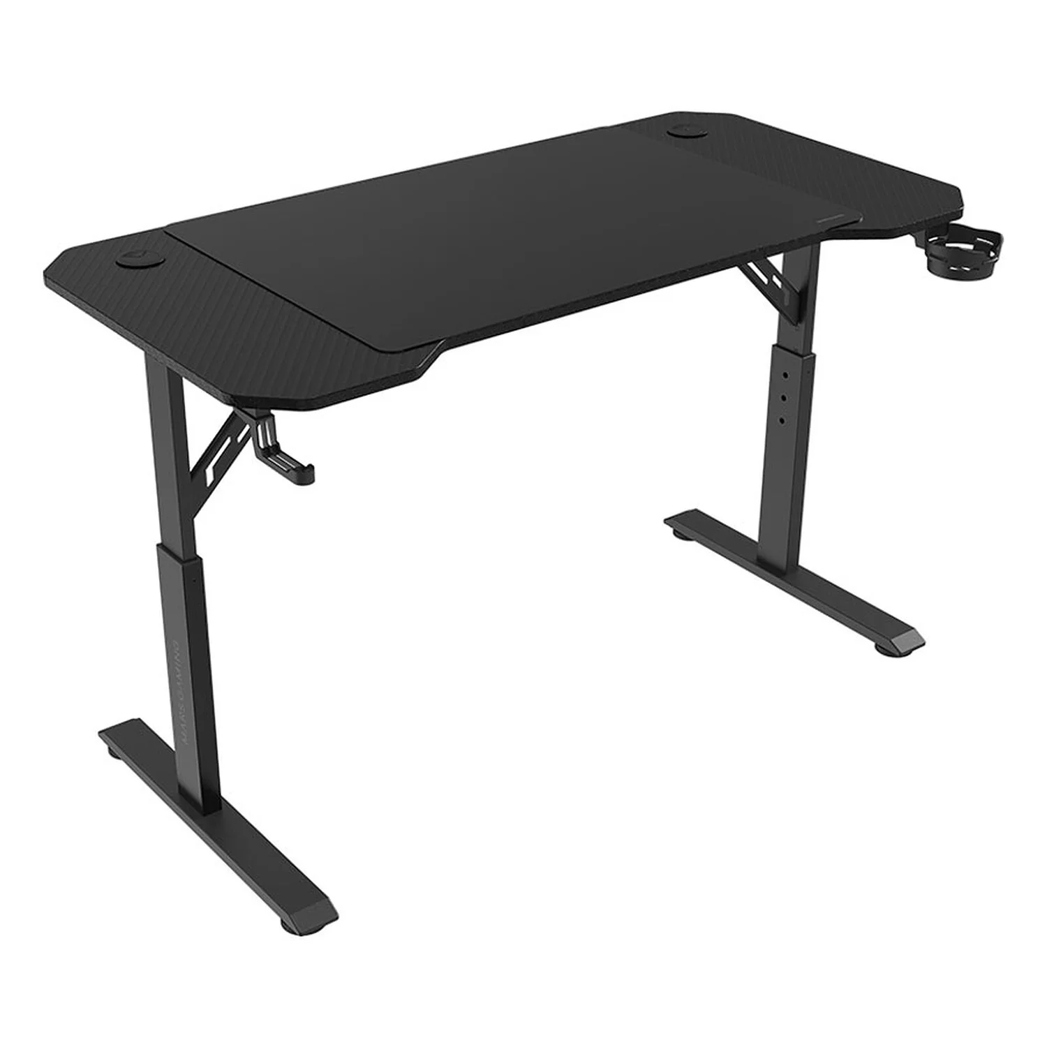 Secretária Gaming Mars Gaming MGD-ERGO120 120x60 cm com Altura Regulável em 3 Posições e Tapete XXL Preta - Imagem 1