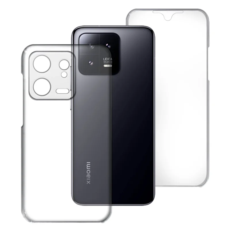 Capa Dupla 360 Apokin para Xiaomi 13 em Silicone Transparente Frontal e Traseiro