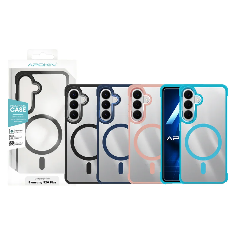 Capa Apokin para Samsung Galaxy S26+ Silicone Premium com MagSafe Variedade de cores