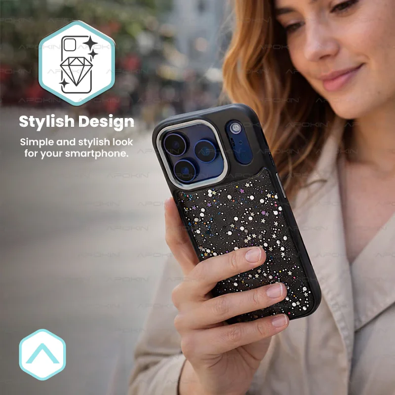 Capa Apokin para Samsung Galaxy A07 Bling-Bling com Purpurina Prateado - Imagem 5