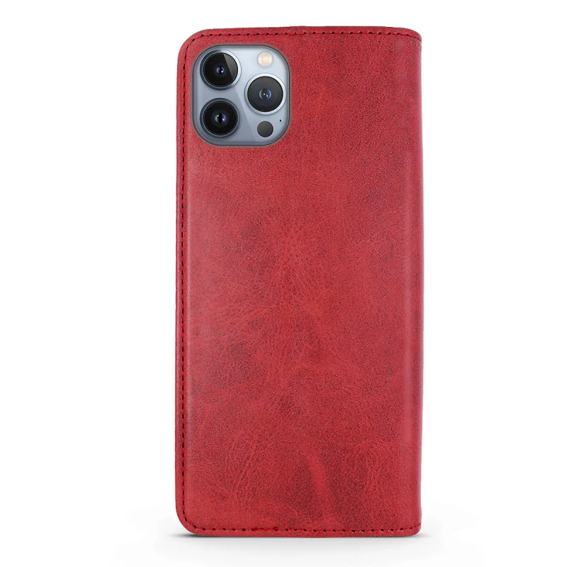 Capa Apokin para iPhone 12 e 12 Pro em Pele Sintética com Porta-Cartões Vermelho - Imagem 5
