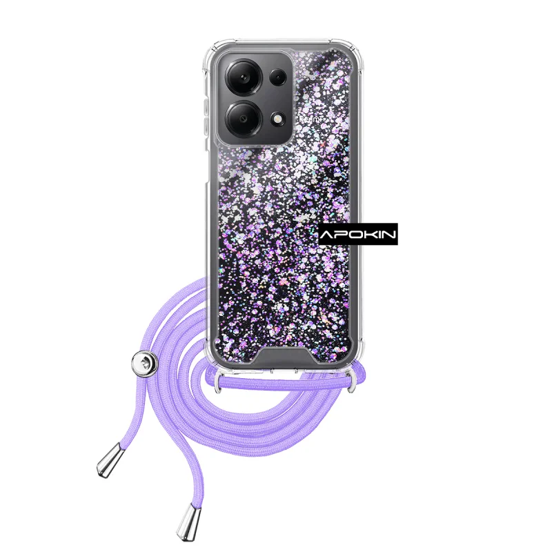 Capa de Gel Transparente Apokin com Cordão para Xiaomi Redmi Note 13 Pro 4G Azul turquesa - Imagem 2