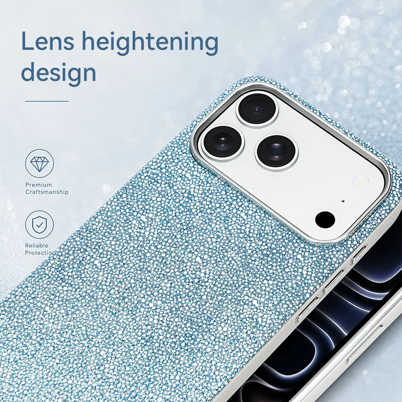 Capa Magnética Apokin para iPhone 16 Diamante Brilhante Prata - Imagem 6