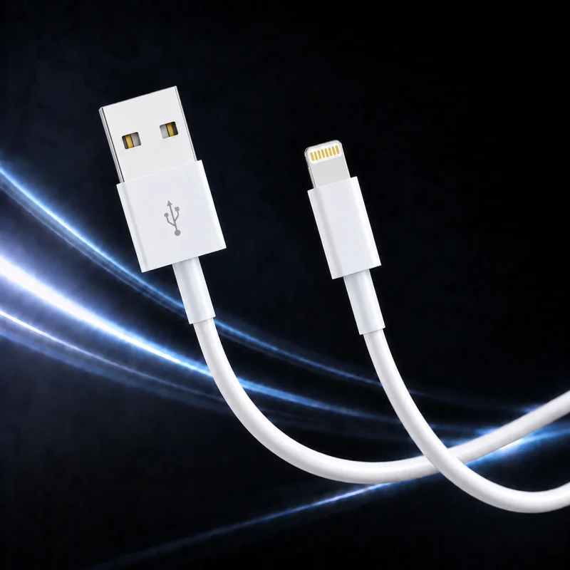 Cabo USB Apokin USB-A para Lightning 2 m Branco - Imagem 2