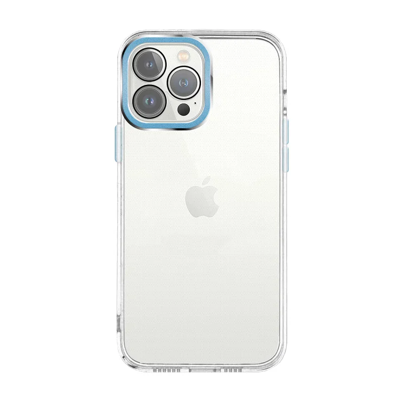 Capa Apokin para iPhone 13 Pro Transparente Antichoque Bordo Alumínio Azul Escuro - Imagem 2