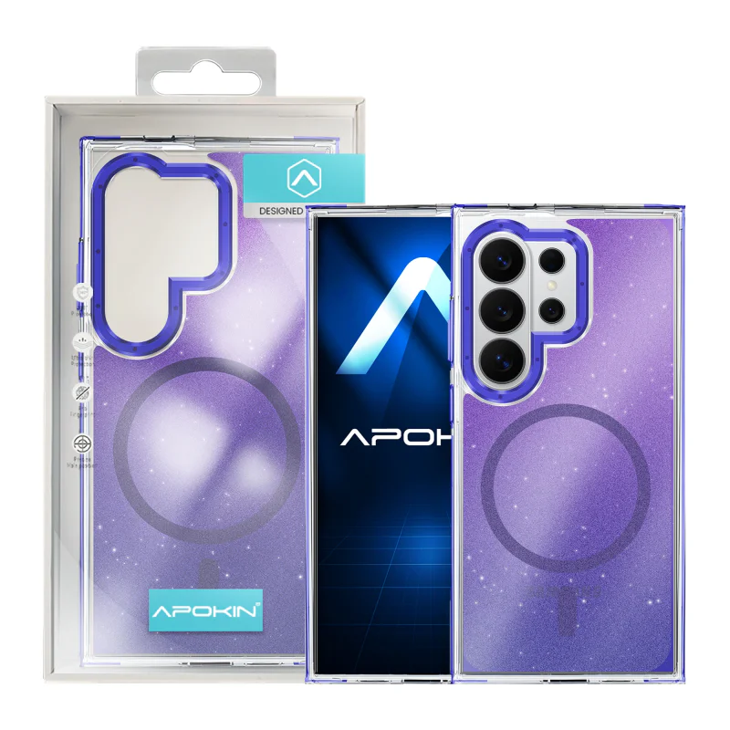 Capa Apokin com Purpurina e MagSafe para Samsung Galaxy S24 Ultra Prata - Imagem 4