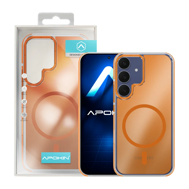 Capa Apokin Camaleão para Samsung Galaxy S24 Plus e S25 Plus com MagSafe Laranja - Imagem 5