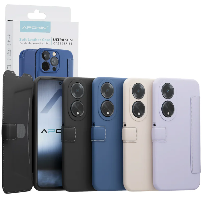 Capa Apokin para Oppo A98 5G Silicone com Efeito Pele Azul