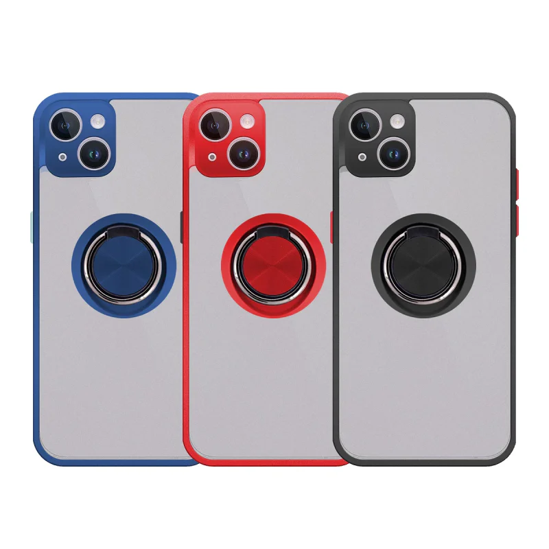 Capa Apokin para iPhone 14 Plus em Gel Fumado com Suporte Magnético Vermelho