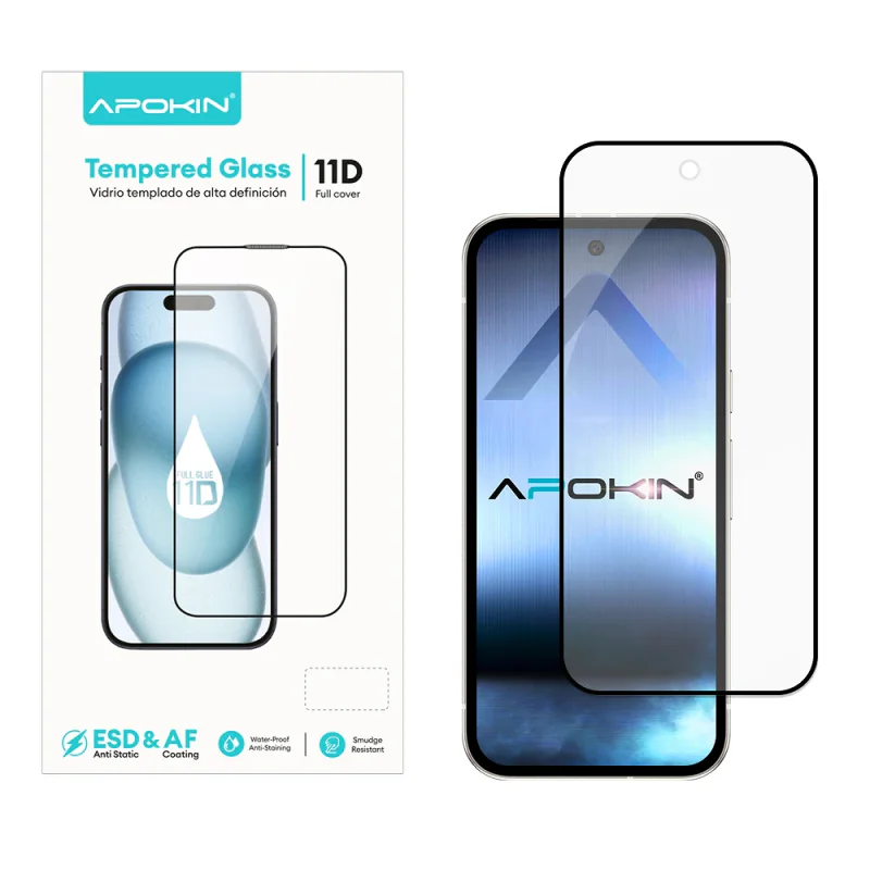 Película de Vidro Temperado Apokin para Google Pixel 10 Pro XL 11D Curva Preto