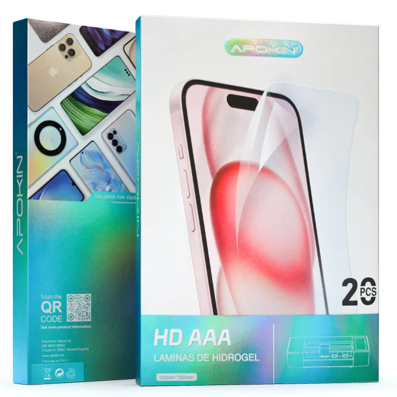Películas de Hidrogel HD AAA Apokin para Plotter Caixa com 20 Unidades