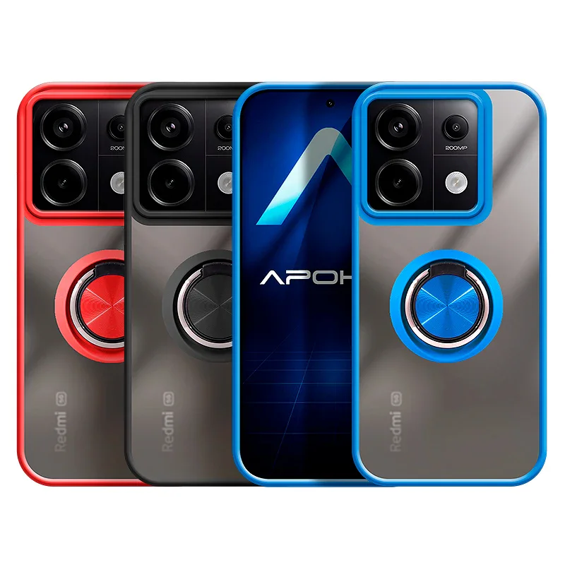 Capa Apokin Gel Fumada com Suporte e Íman para Xiaomi Redmi Note 13 Pro 5G Azul - Imagem 1