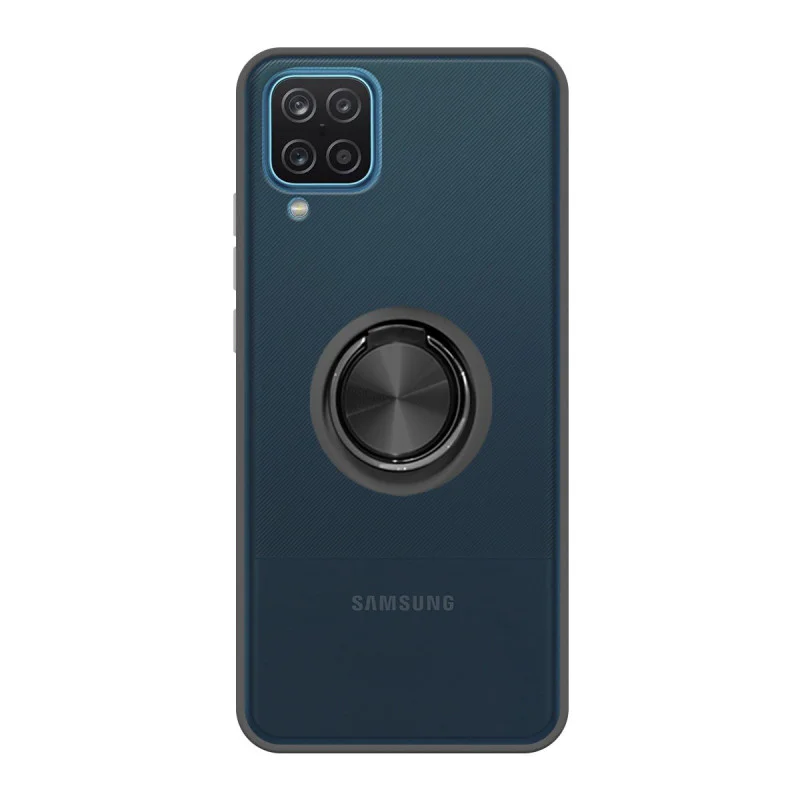 Capa Apokin para Samsung Galaxy A12 em Gel com Íman e Suporte Fumado Preto - Imagem 3
