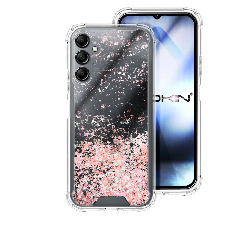 Capa Apokin Gel Transparente Glitter para Samsung Galaxy A14 5G Variedade de cores - Imagem 3