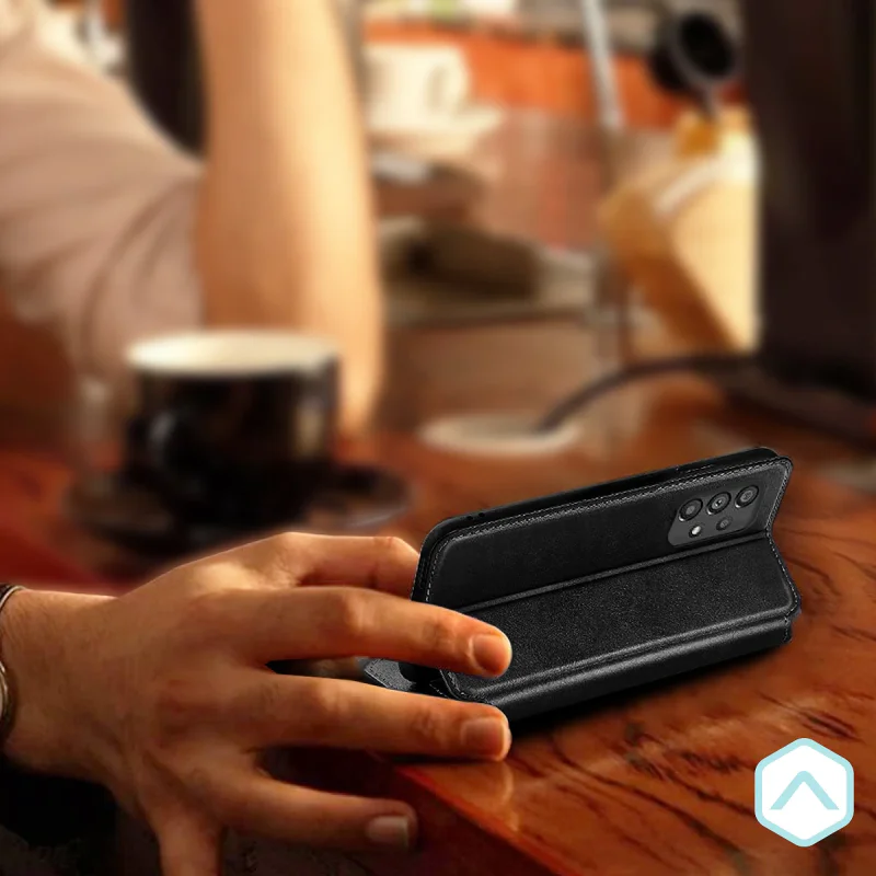 Capa com Tampa e Porta-cartões Apokin em Pele Sintética para Xiaomi 15 Ultra Azul - Imagem 4