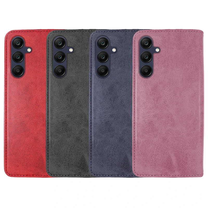 Capa Apokin para Samsung Galaxy A24 Pele Sintética com Porta-Cartões Rosa - Imagem 1