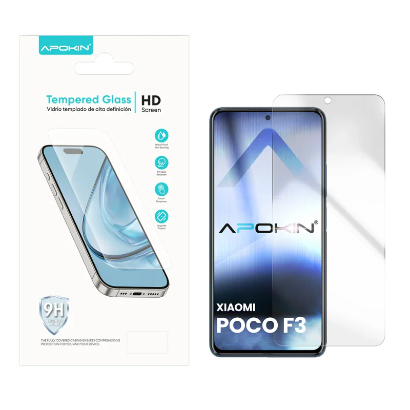 Protetor de Ecrã Apokin em Vidro Temperado para Xiaomi Redmi Note 9 Note 9T e Poco F3 Transparente