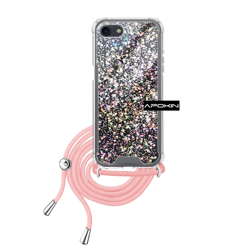 Capa de Gel Apokin para iPhone 7 Plus e 8 Plus Transparente com Cordão Variedade de cores - Imagem 3