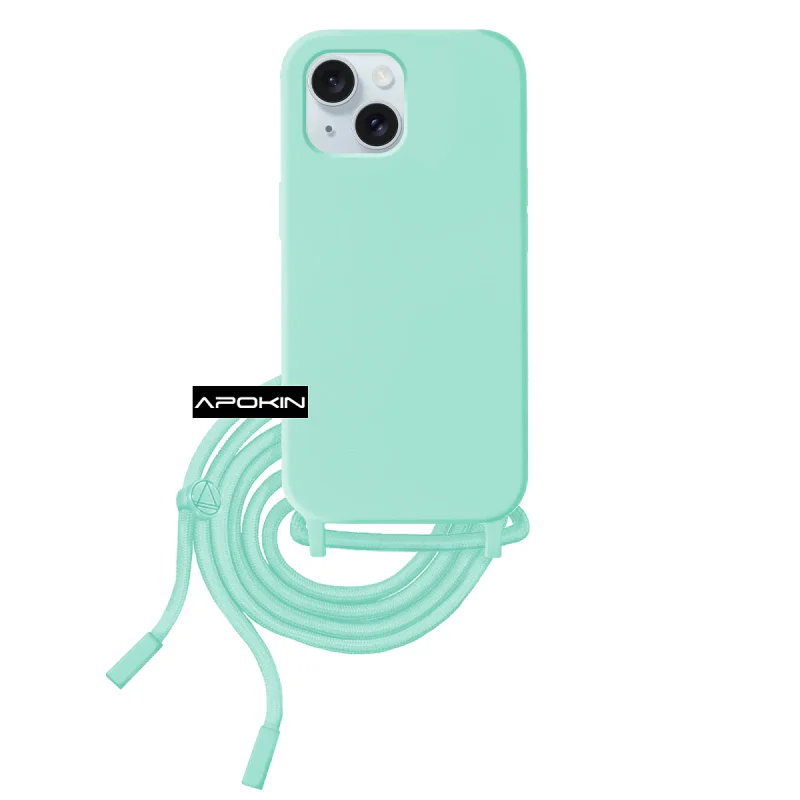 Capa Apokin Soft para iPhone 15 Plus com Cordão Variedade de cores - Imagem 2