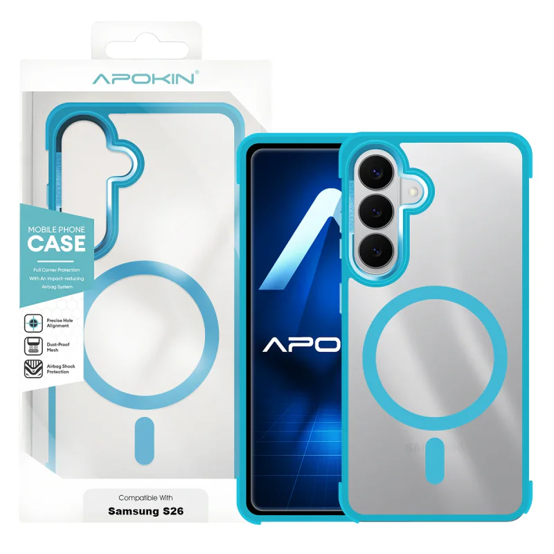 Capa Apokin para Samsung Galaxy S26 Silicone com MagSafe Azul céu - Imagem 5