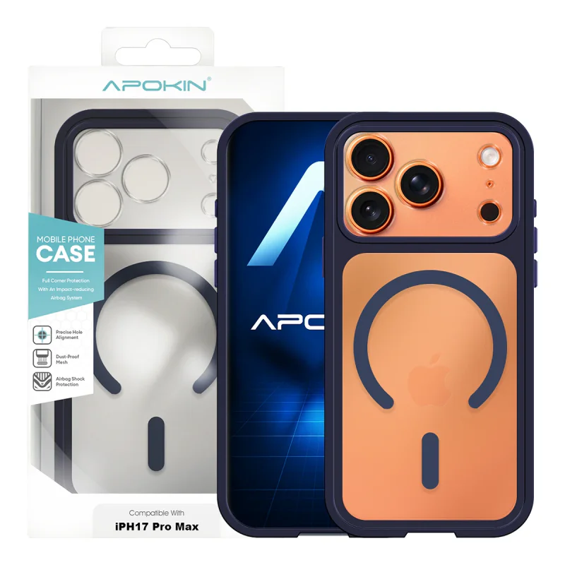 Capa Apokin iPhone 15 Transparente Magnética com Proteção de Câmara Laranja - Imagem 5
