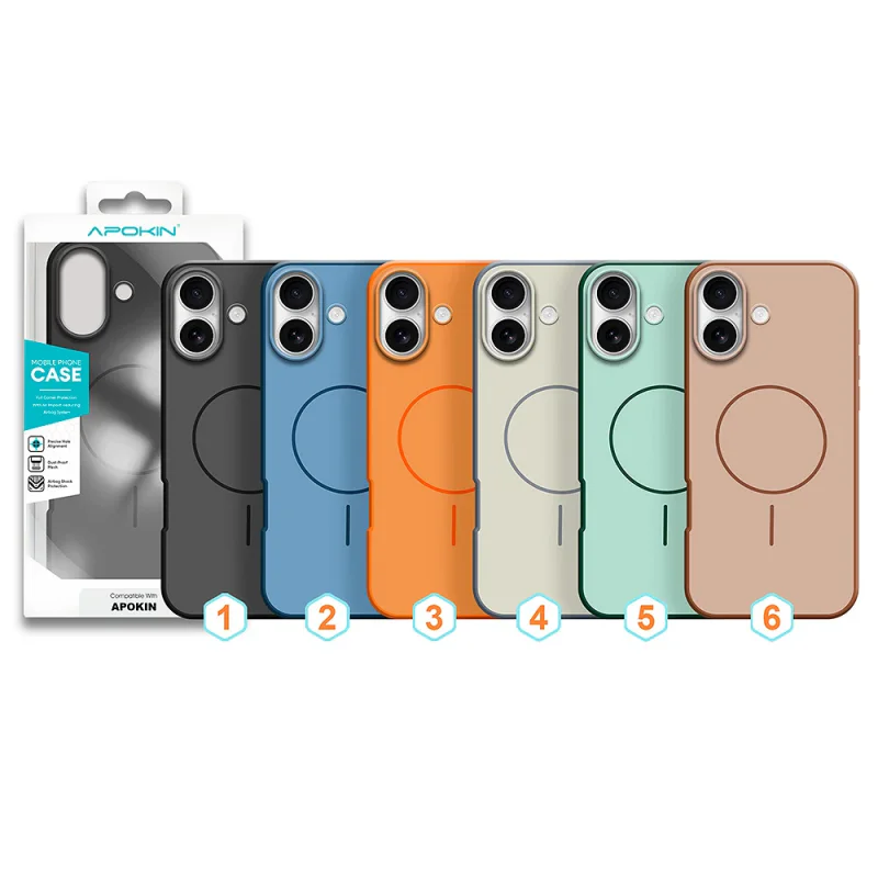 Capa Apokin para iPhone 17 Silicone Bicolor com MagSafe Variedade de cores