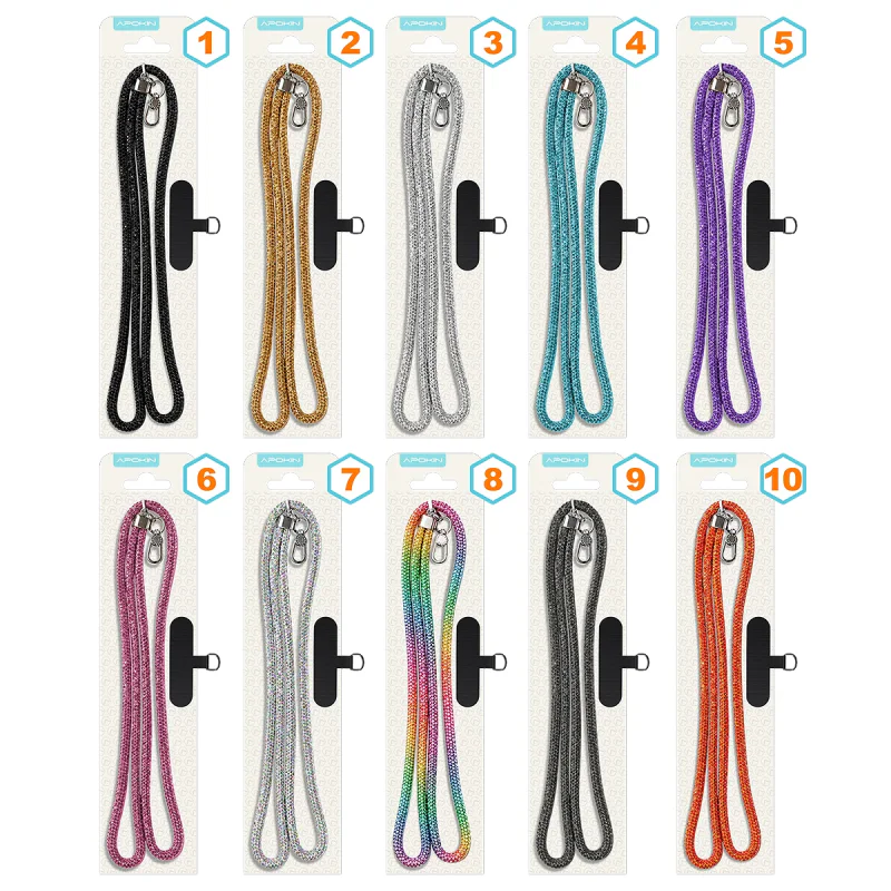 Cordão Universal Apokin com Pendente de Diamante e Adaptador para Telemóvel Branco - Imagem 1