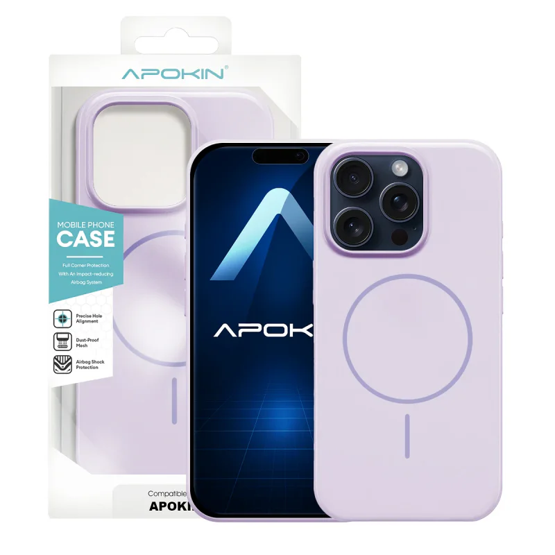 Capa Apokin em Silicone Premium para Apple iPhone 15 Pro com MagSafe Cor: Variedade de cores - Imagem 4