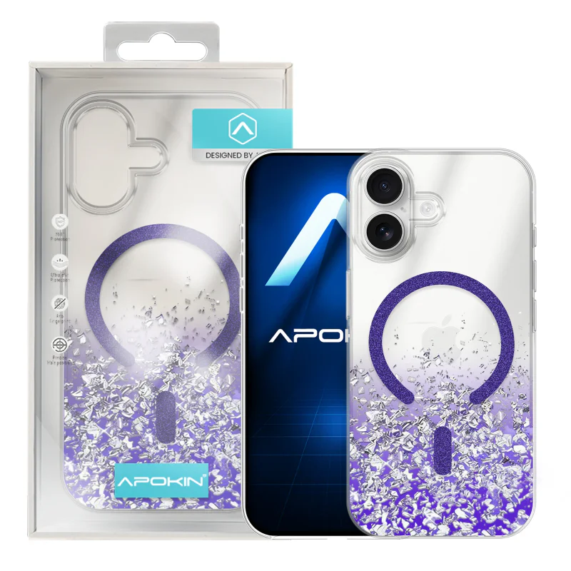 Capa Apokin para iPhone 17 com Brilho e MagSafe Variedade de cores - Imagem 4
