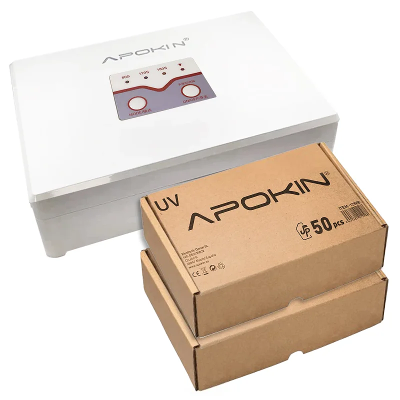 Pack Apokin 100 Folhas UV Hidrogel para Plotter com Máquina de Vácuo e Lâmpada UV Transparente - Imagem 2
