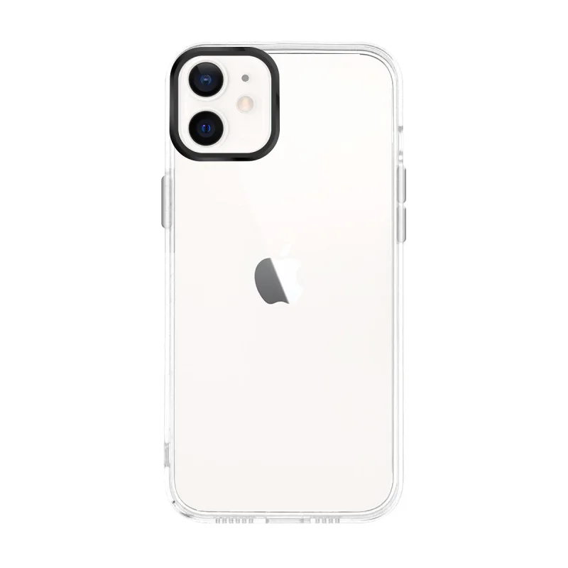 Capa Apokin para iPhone 12 em Acrílico Rígido Transparente com Bordo em Alumínio Azul - Imagem 5
