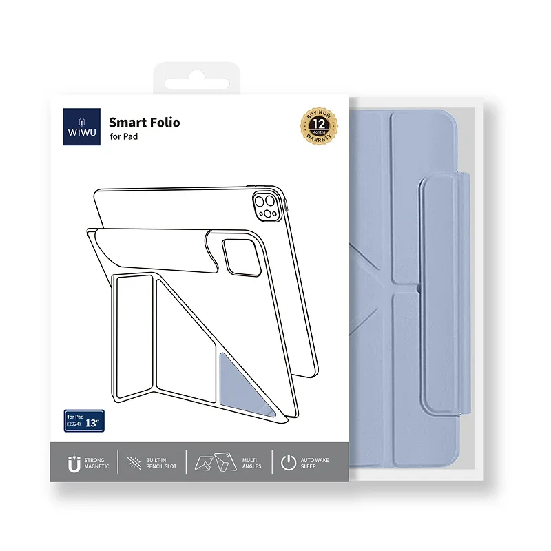 Capa com Tejadilho Wiwu Smart Folio para iPad Air 11 polegadas e 10,9 polegadas Azul - Imagem 4