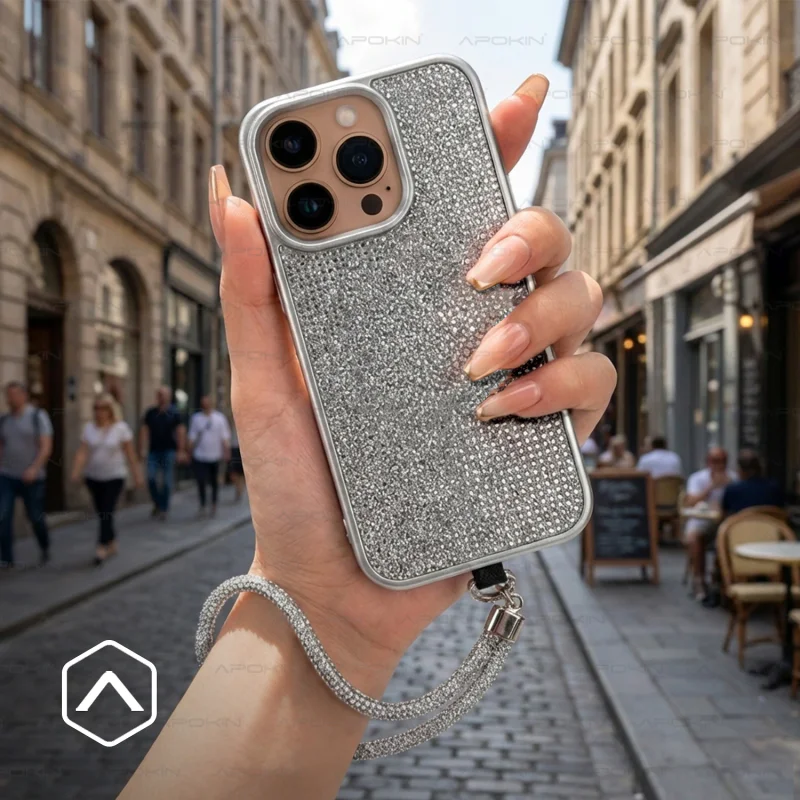 Capa Apokin com Diamantes e Alça para Samsung Galaxy A27 Variedade de cores - Imagem 3