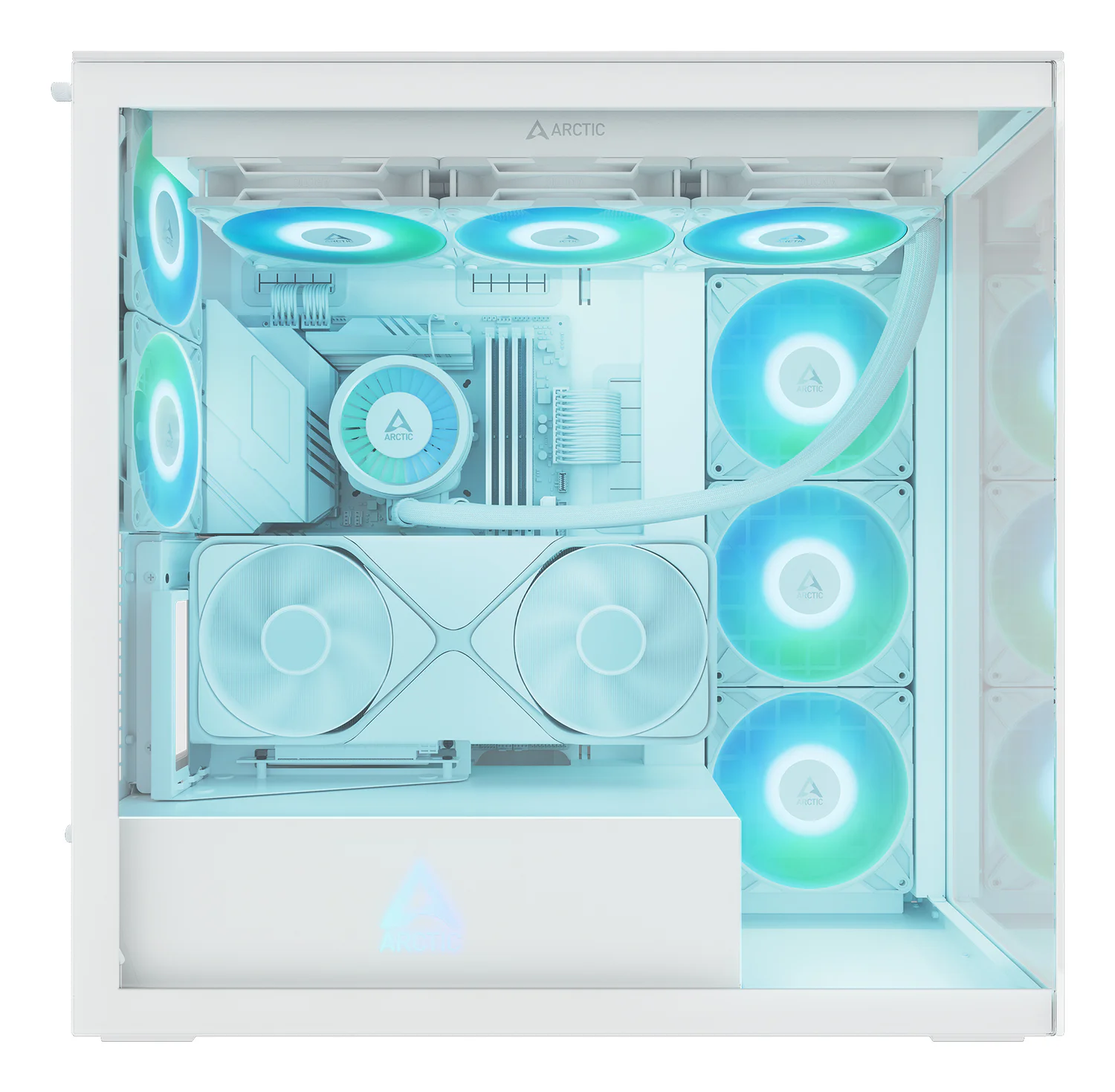 Caixa Arctic Xtender VG E-ATX Panorâmica Branca com Vidro Temperado e 5 Ventoinhas A-RGB - Imagem 3