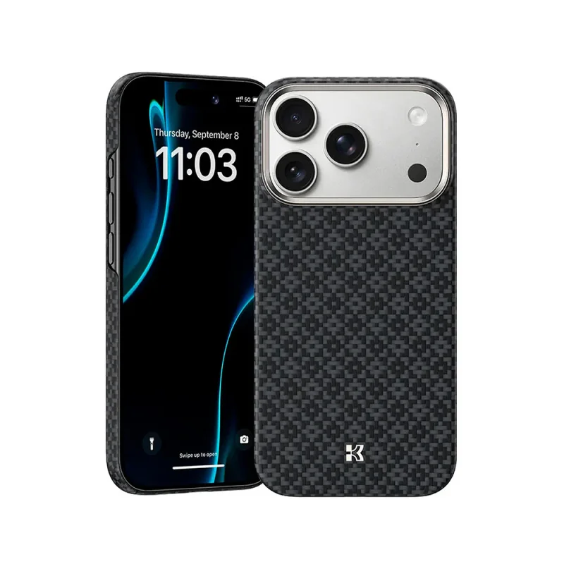 Capa Apokin BENKS ArmorGrid Air C1 para Apple iPhone 17 Pro Max e iPhone 18 Pro Max em Kevlar Preto