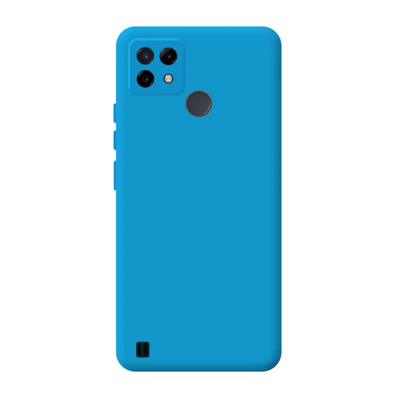 Capa Apokin para Realme C21 em Silicone Suave com Proteção de Câmara 3D Azul - Imagem 2