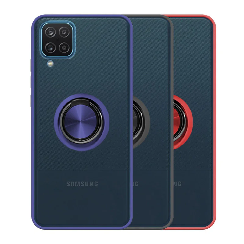 Capa Apokin para Samsung Galaxy A12 em Gel com Íman e Suporte Fumado Preto