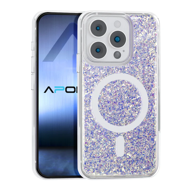 Capa Acrílica Apokin para iPhone 14 Pro com Purpurina e MagSafe 1 - Imagem 5