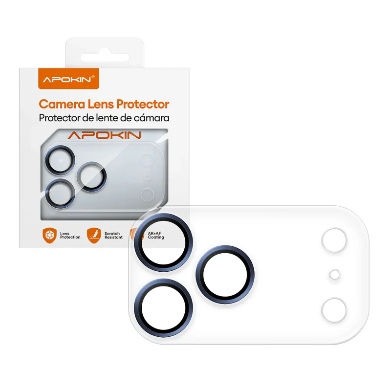 Protetor Integral de Lentes Apokin para iPhone 17 Pro Max com Revestimento PVD Mate Azul - Imagem 6