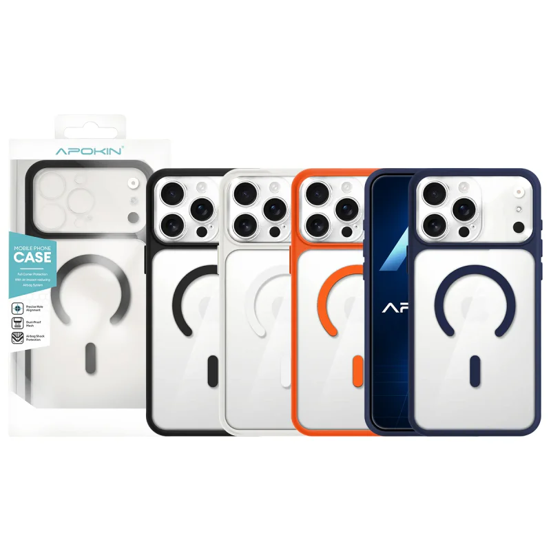 Capa Magnética Apokin iPhone 16 Pro Transparente com MagSafe e Proteção de Câmara Azul - Imagem 1