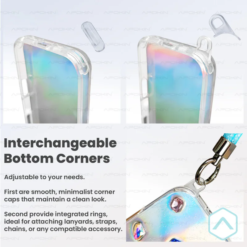 Capa Apokin para Apple iPhone 11 Acrílica Furta-cor com Pedras Transparente - Imagem 3