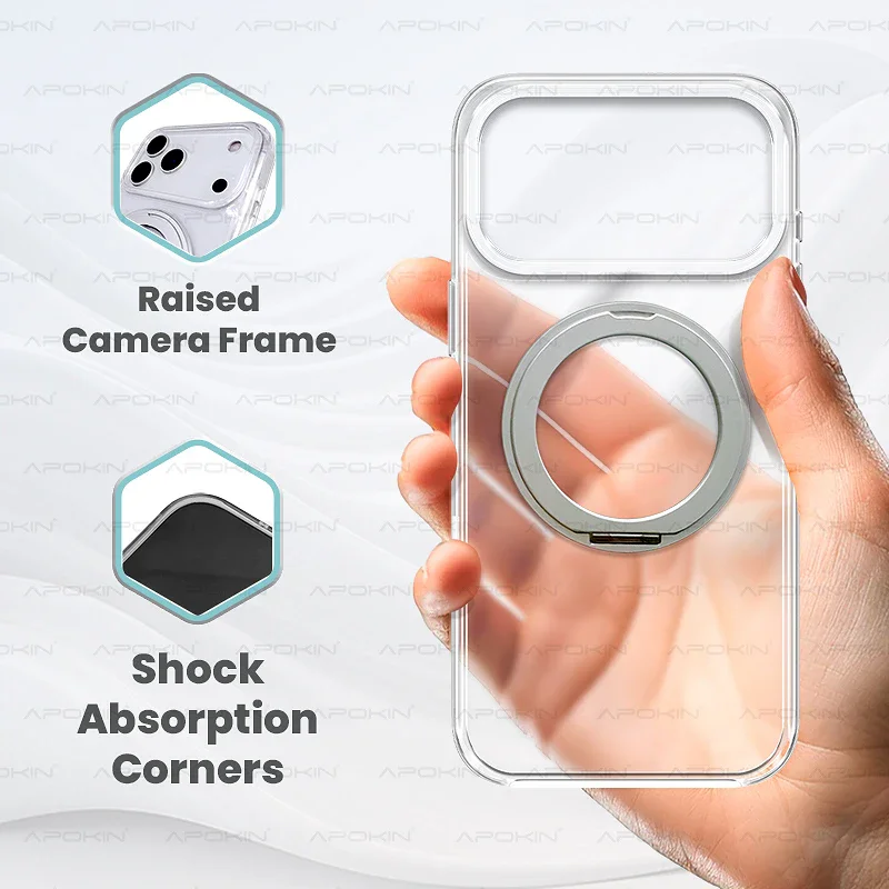 Capa Apokin Puro com Anel Giratório e MagSafe para iPhone 16e - Imagem 2
